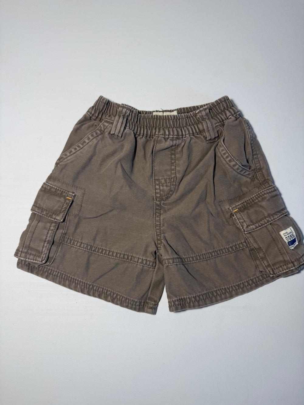Kids Brown Cargo Shorts with Elastic Waistband